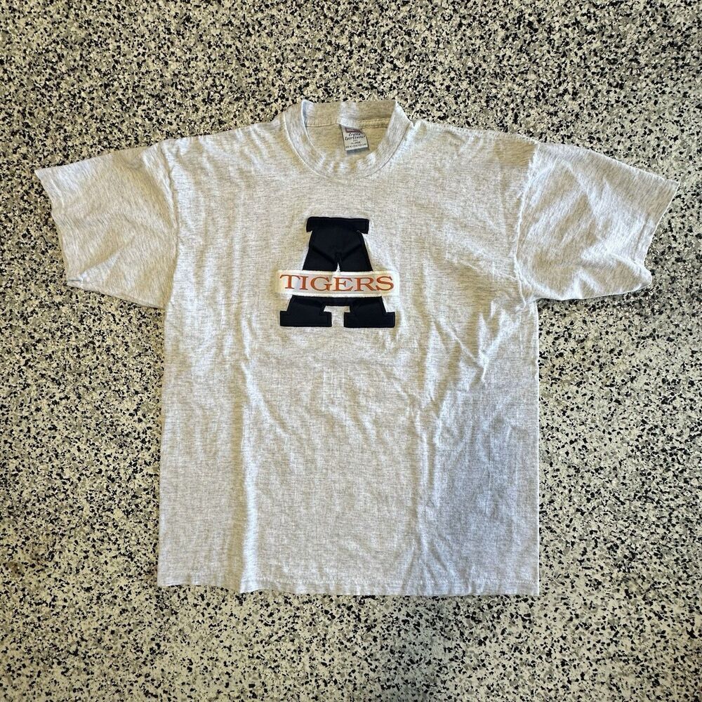 Vintage 90s Crable Sportswear Auburn Tigers Shirt Mens XL Made in USA Gray NCAA